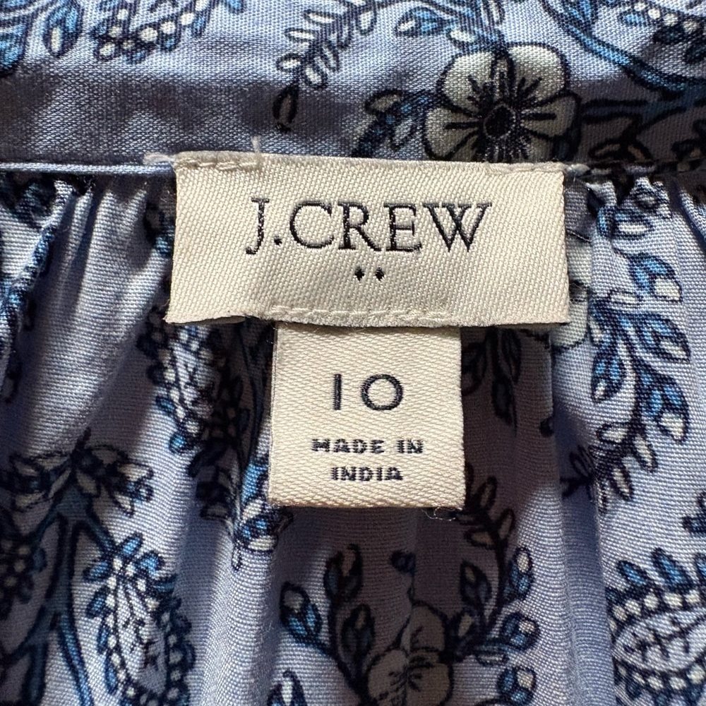 J.Crew women’s cotton long sleeve blue Collared mini shirtdress size 10 preloved - Picture 9 of 13